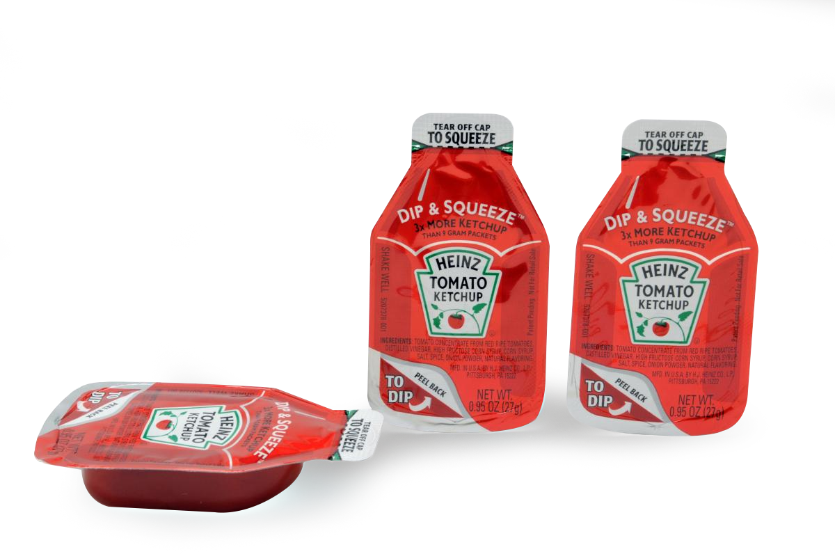 Heinz Dipand Squeeze Ketchup Packets PNG image
