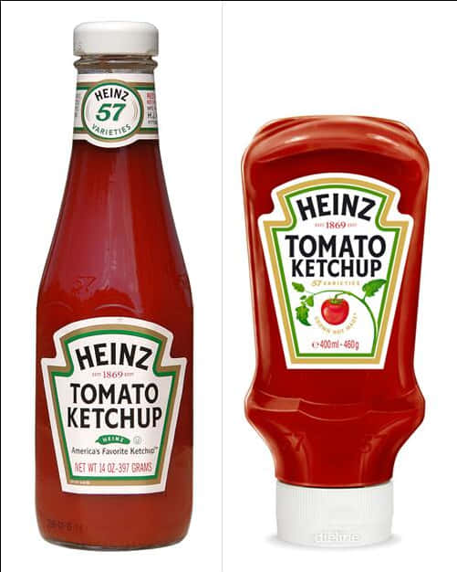 Heinz Ketchup Bottles Comparison PNG image