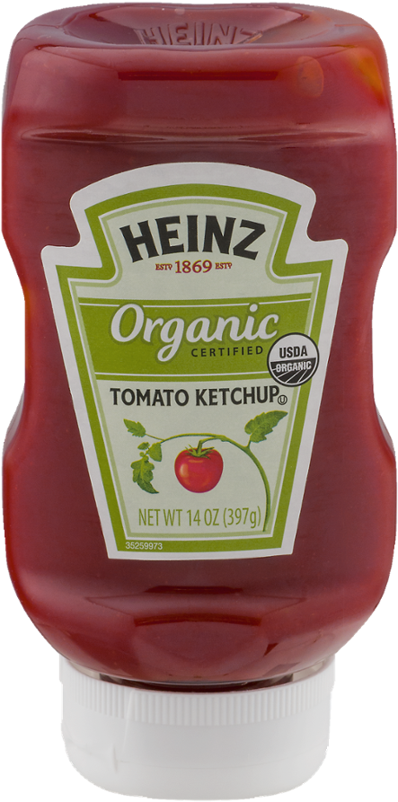 Heinz Organic Tomato Ketchup Bottle PNG image