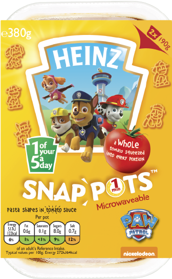 Heinz Snap Pots Paw Patrol Pasta PNG image