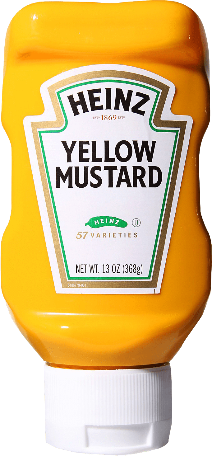 Heinz Yellow Mustard Bottle PNG image