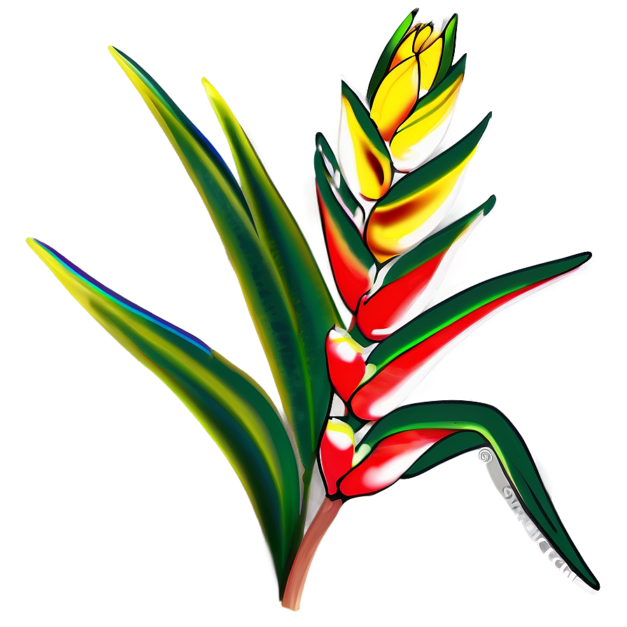 Heliconia Flower Drawing Png 05252024 | PNGpix.com