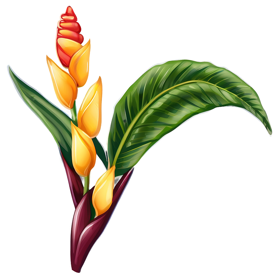 Heliconia Flower Drawing Png Ehd PNG image