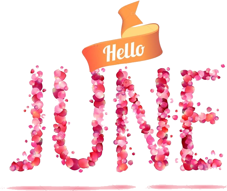 Hello June Floral Design PNG image