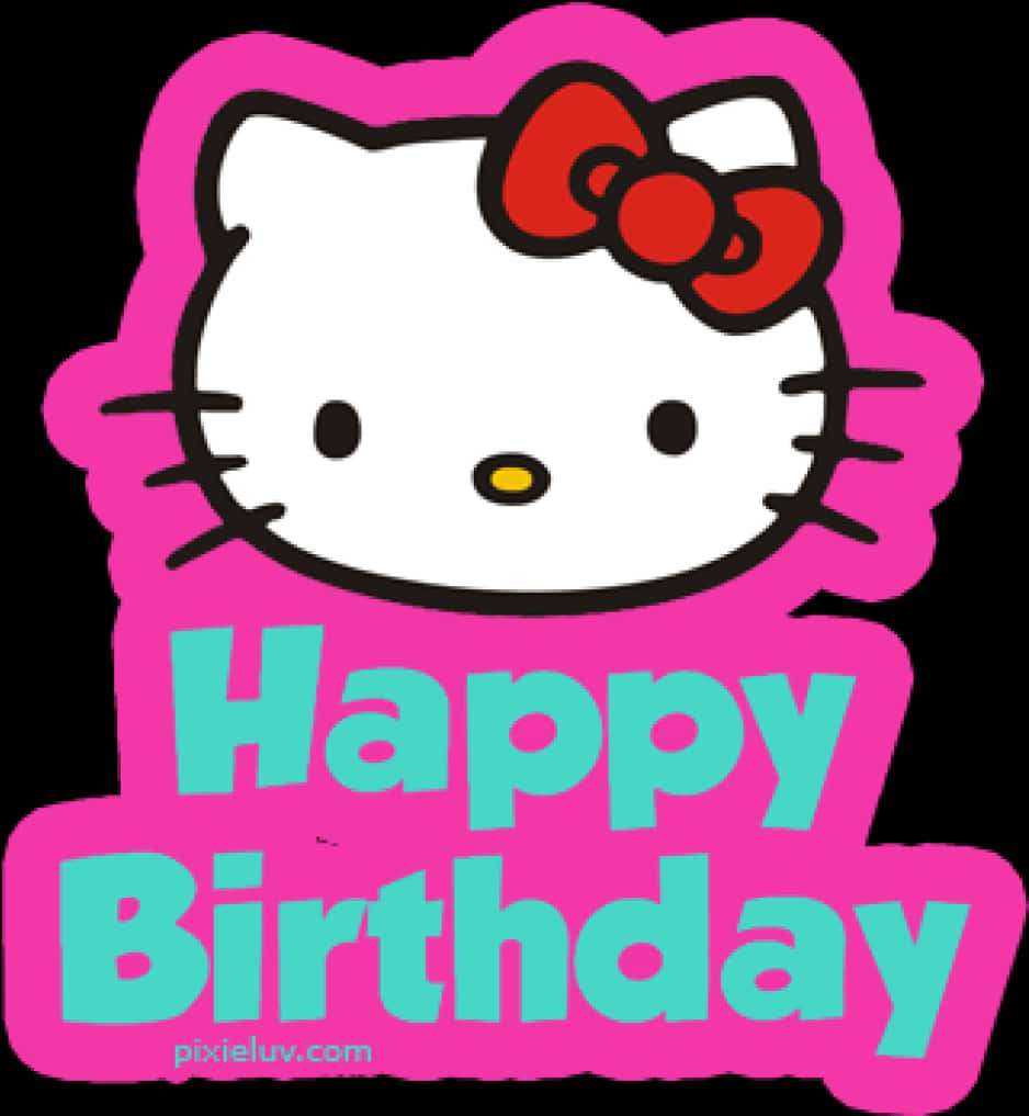Hello Kitty Happy Birthday Greeting PNG image
