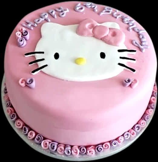 Hello Kitty Themed Birthday Cake PNG image