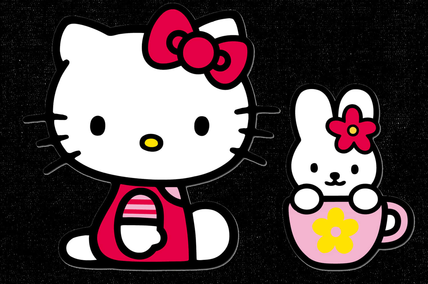 Hello Kittyand Friend Cute Illustration PNG image
