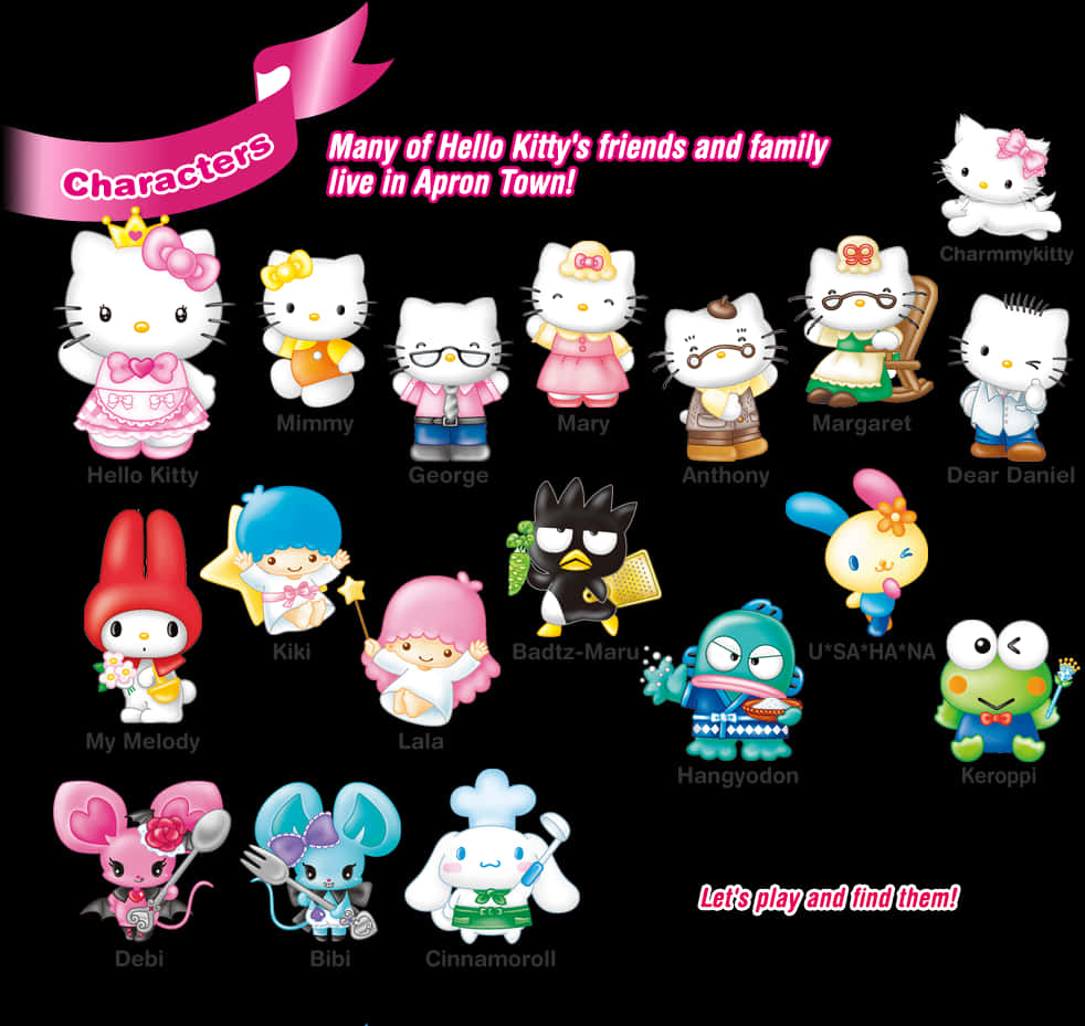 Hello Kittyand Friends Apron Town PNG image