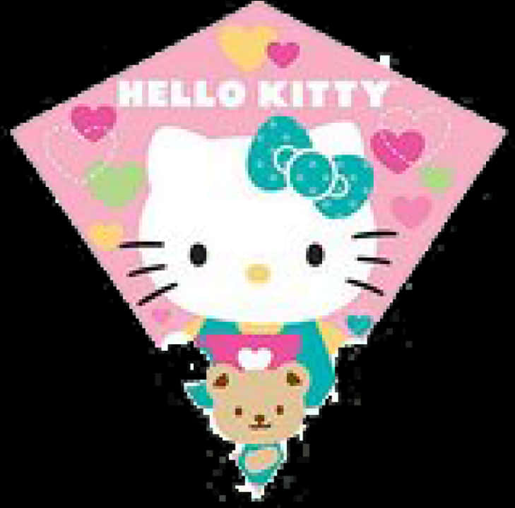 Hello Kittywith Teddy Bear PNG image