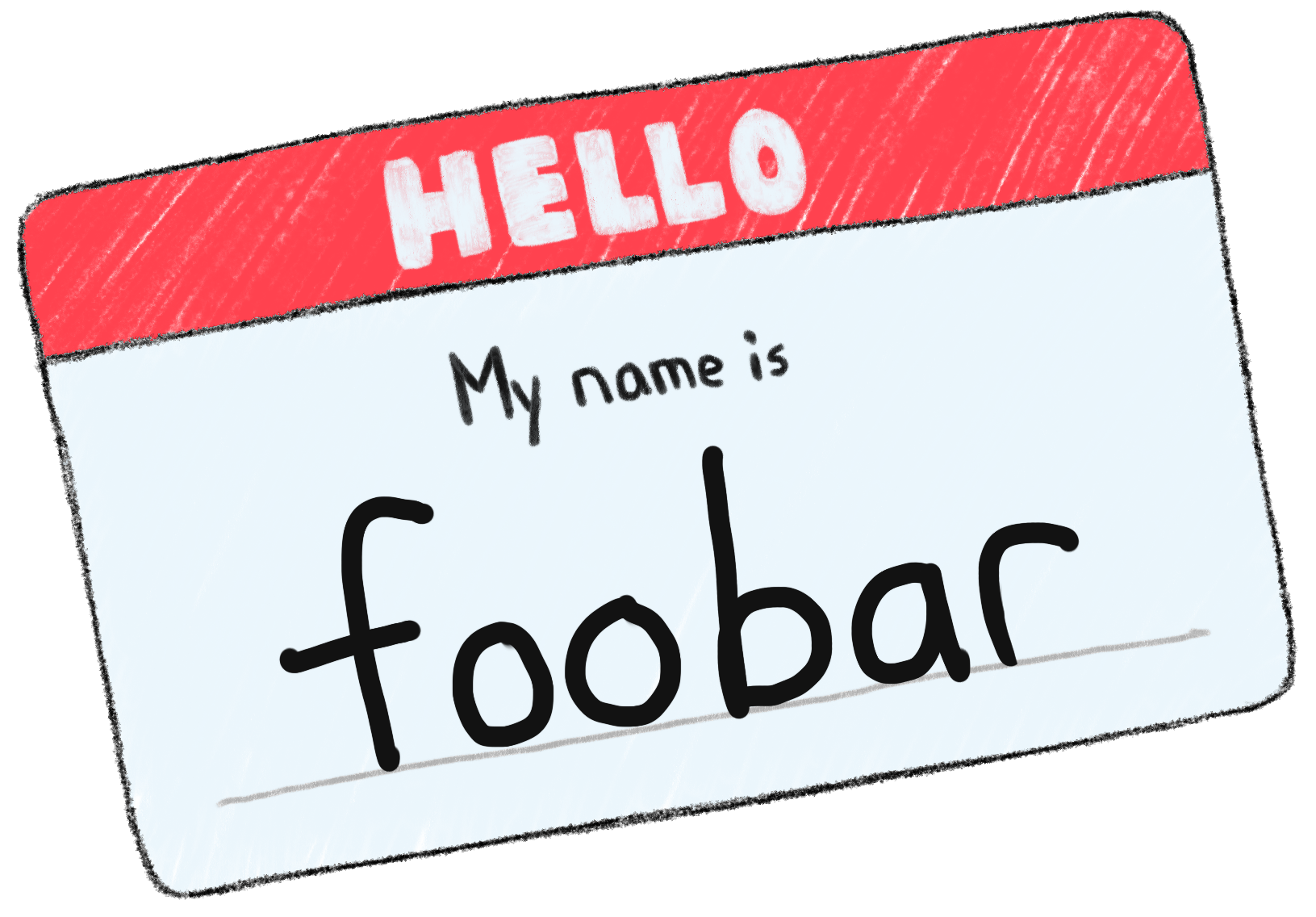 Hello My Name Is Foobar Name Tag PNG image