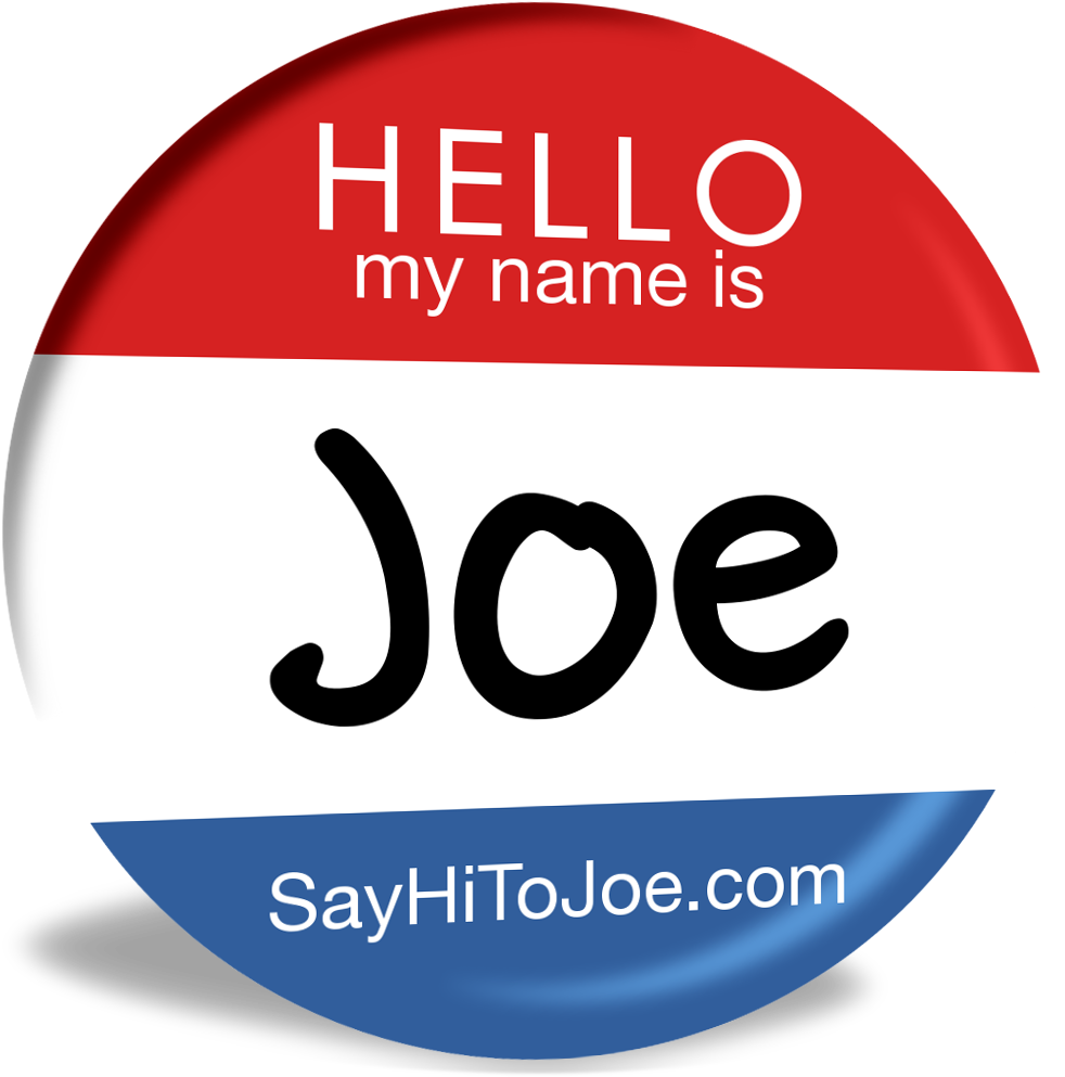 Hello My Name Is Joe Badge PNG image