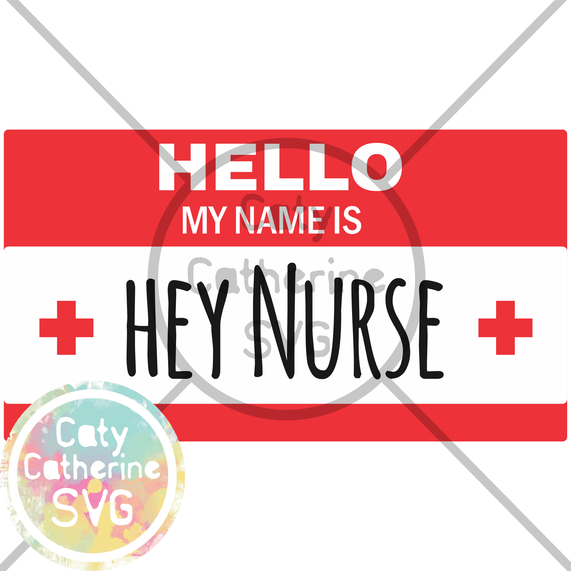 Hello My Name Is Nurse Tag PNG image