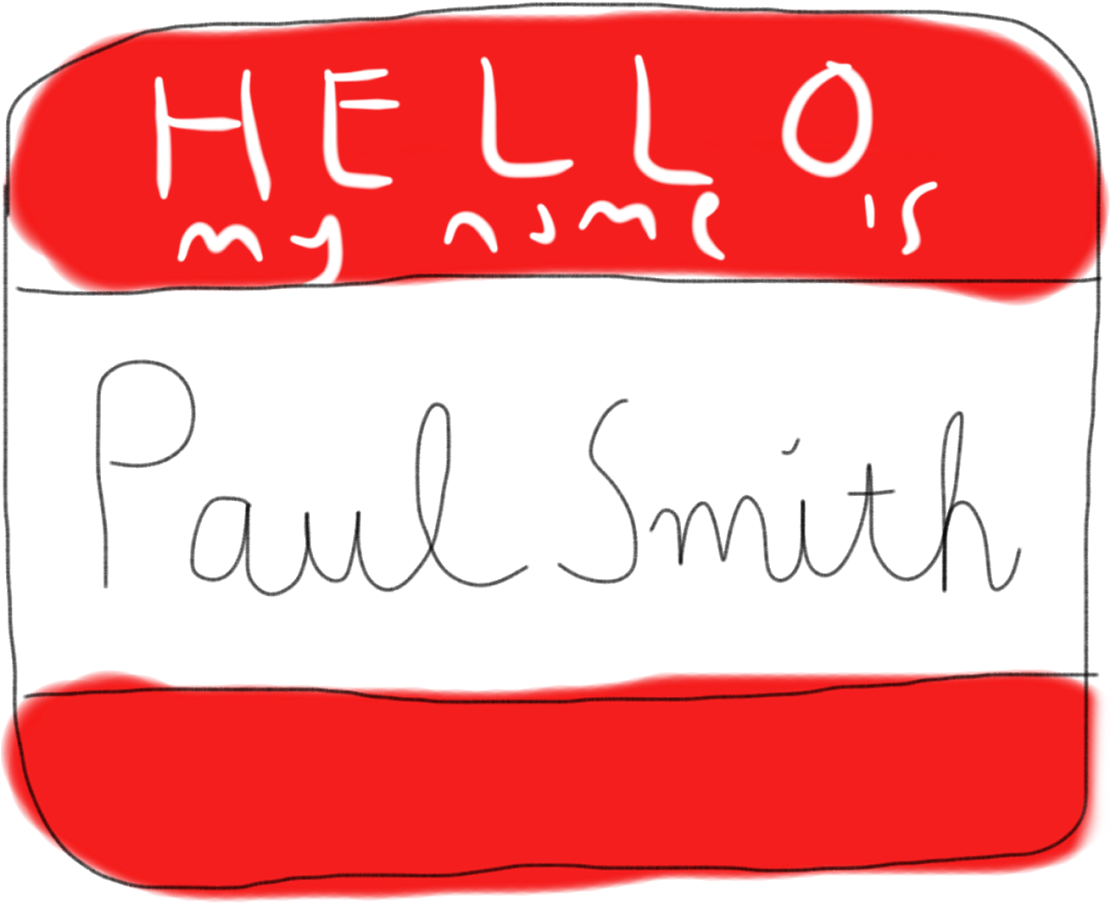 Hello My Name Is Paul Smith Tag PNG image