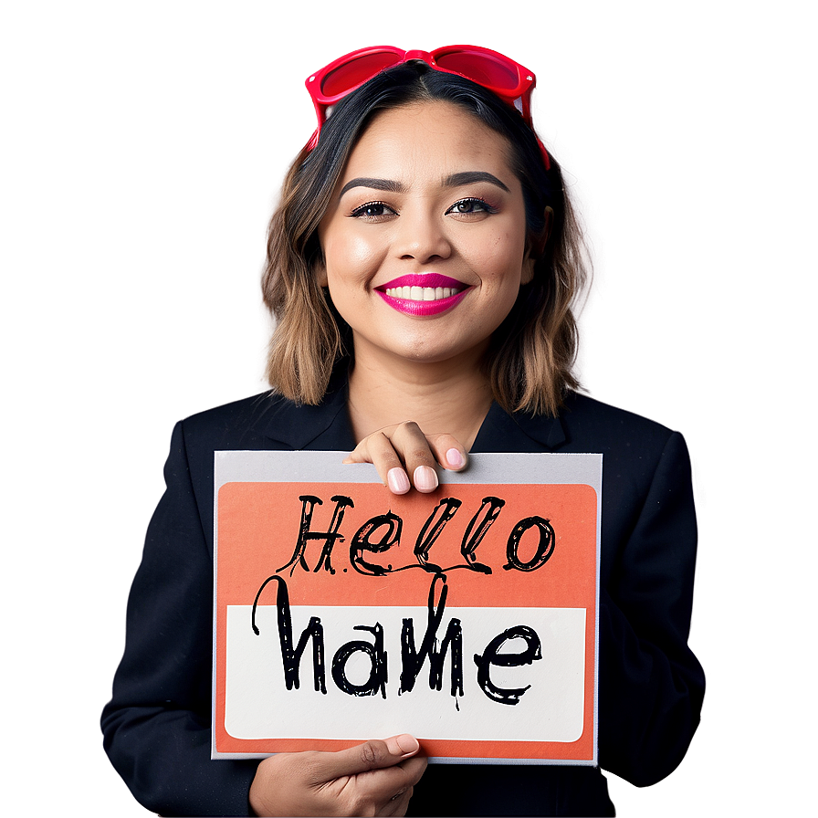 Hello My Name Is Social Gathering Label Png 05252024 PNG image