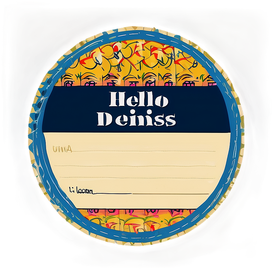 Hello My Name Is Unique Design Label Png 05252024 PNG image