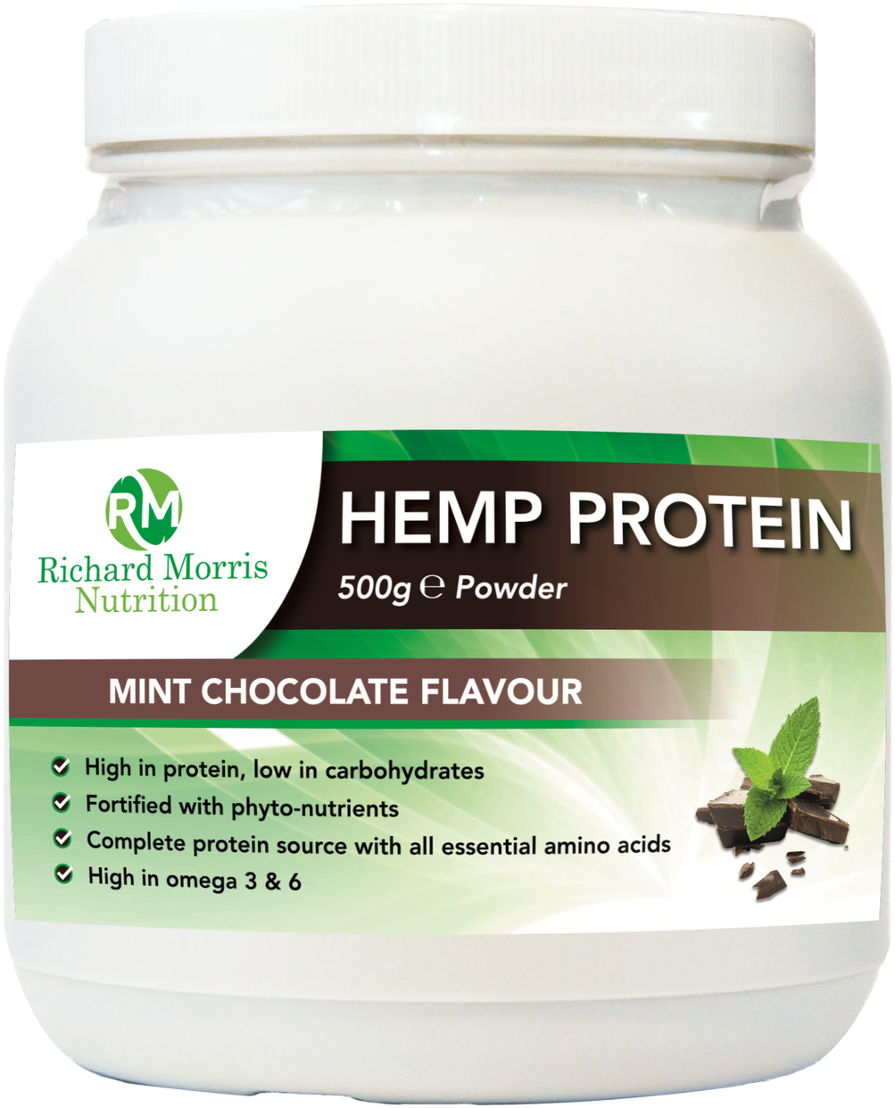 Hemp Protein Powder Mint Chocolate Flavor PNG image