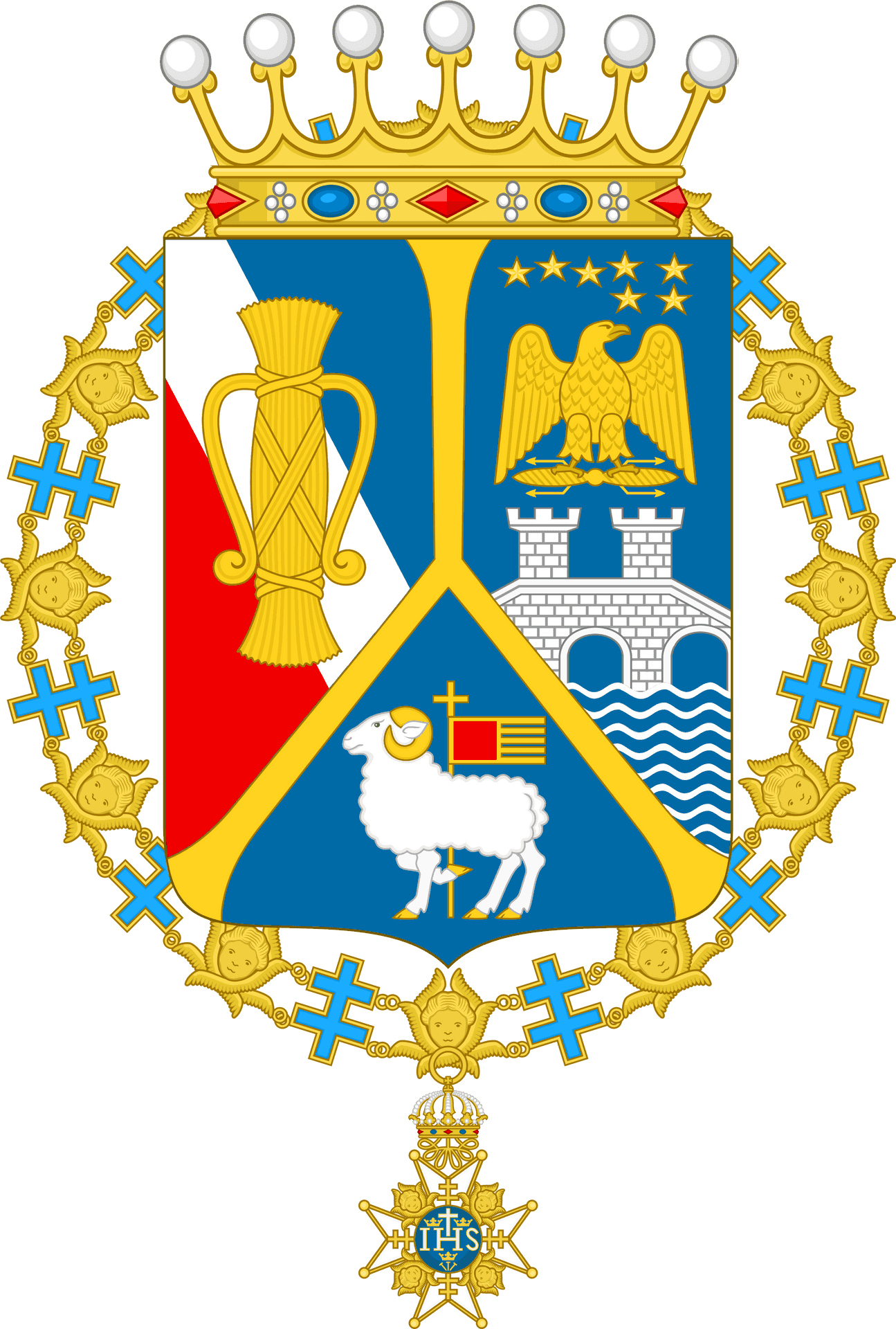 Heraldic Coatof Armswith Crownand Order PNG image
