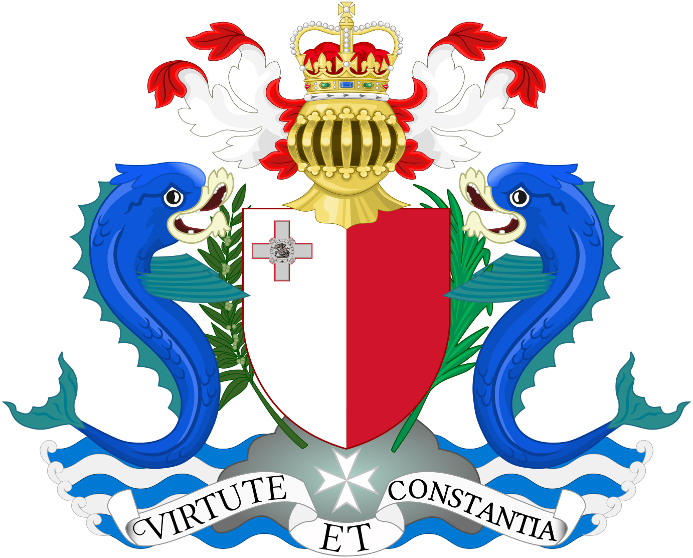 Heraldic Coatof Armswith Dolphins PNG image