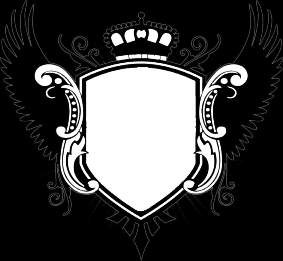 Heraldic Shieldwith Crown Design PNG image