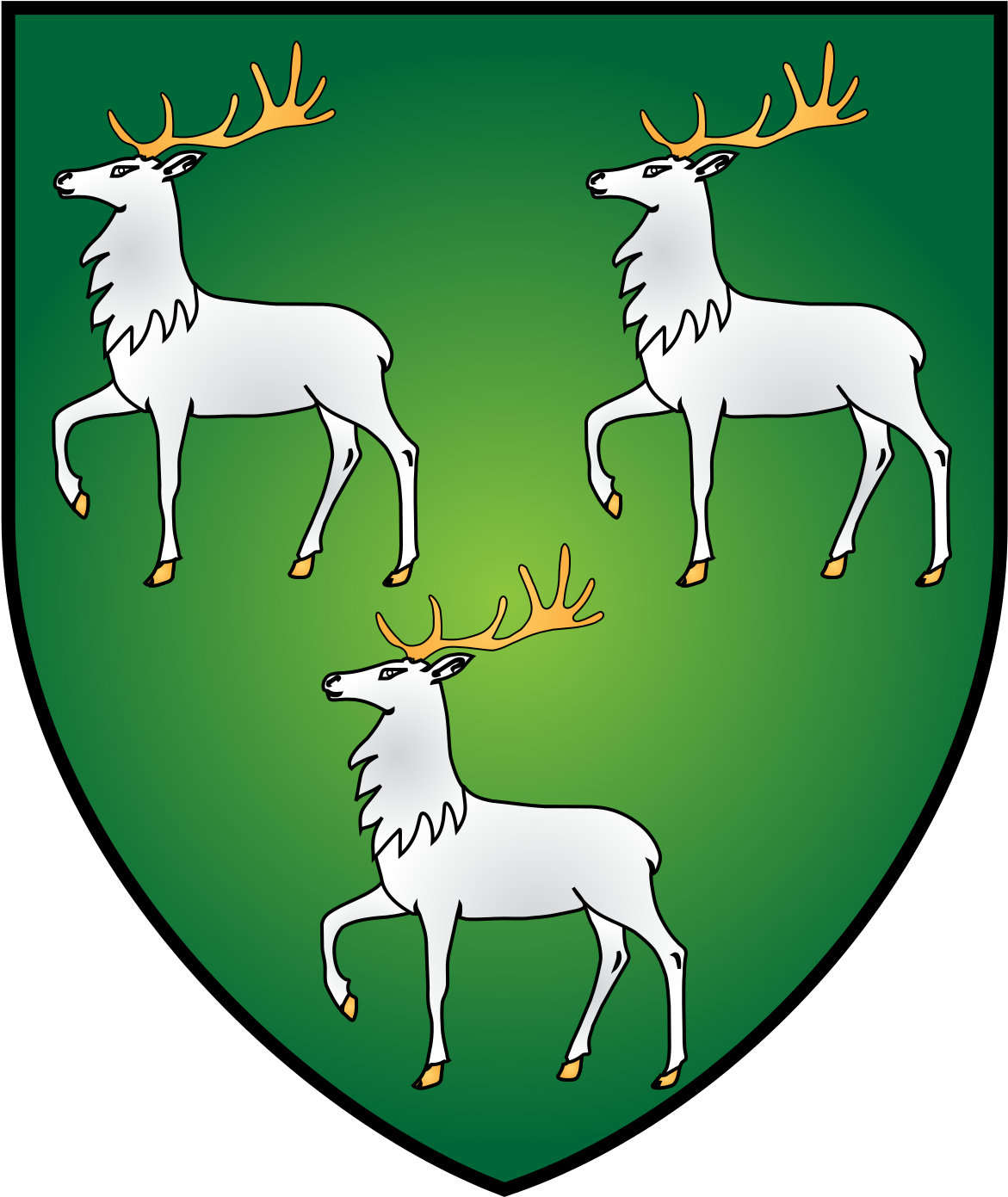 Heraldic Shieldwith Three Stags PNG image