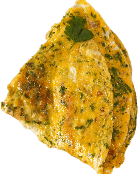 Herb Omelette Dish PNG image