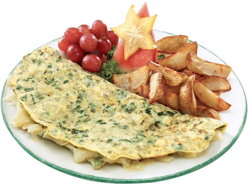Herb Omelette With Sides PNG image