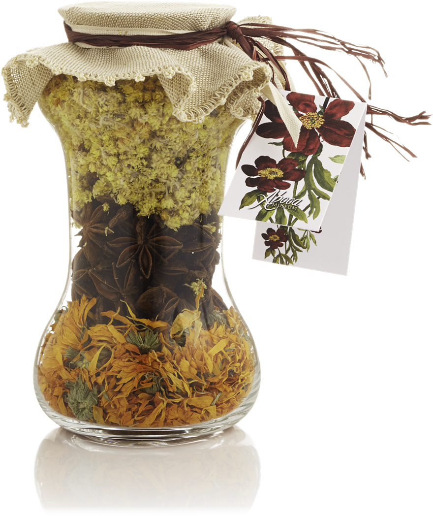 Herbal Infusion Glass Jar PNG image