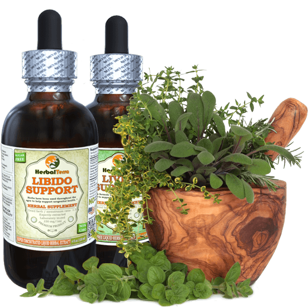 Herbal Libido Support Dropper Bottlesand Mortar Herbs PNG image