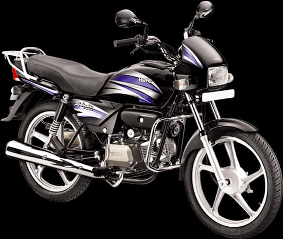 Hero Splendor Black Motorcycle PNG image