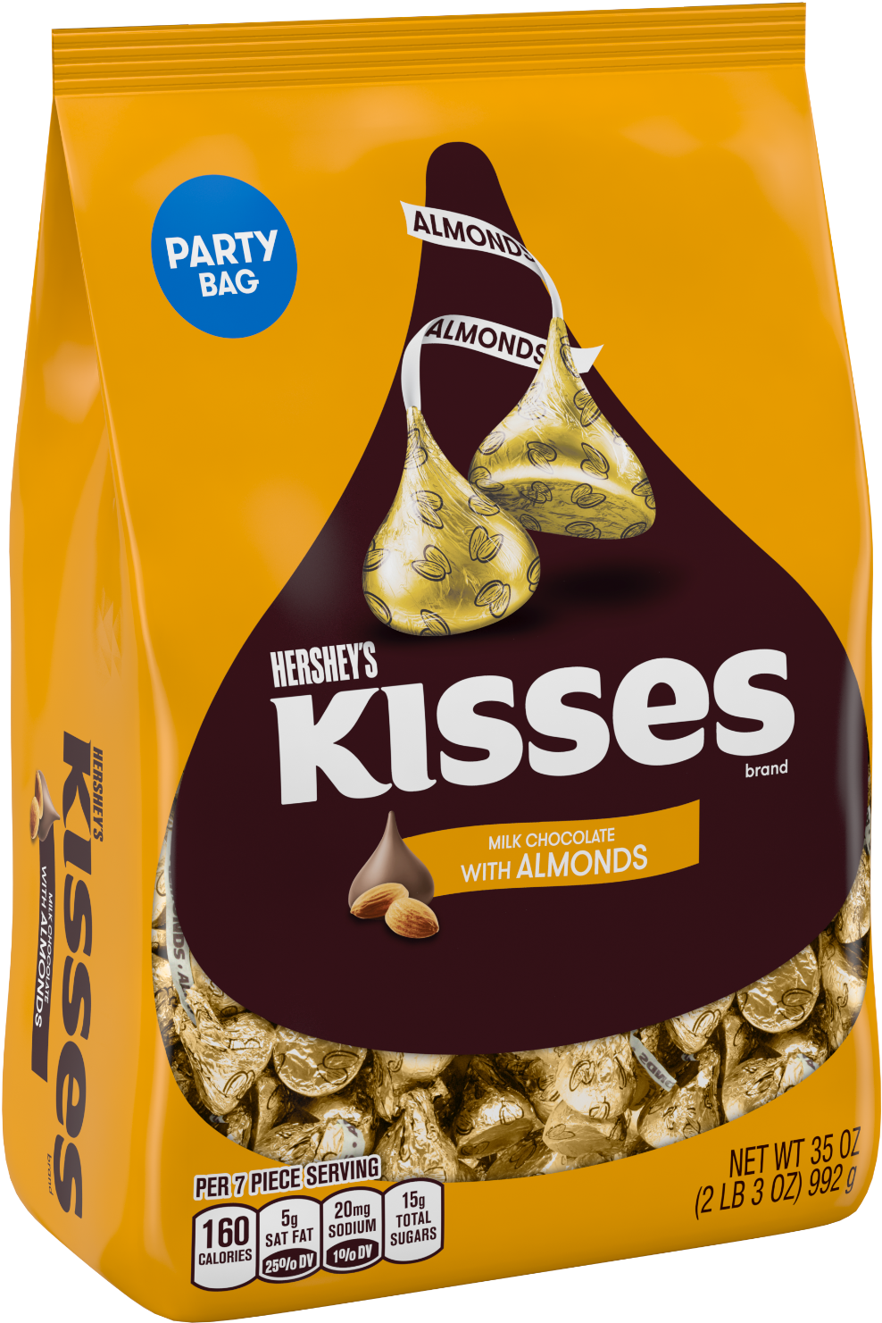 Hersheys Kisseswith Almonds Party Bag PNG image