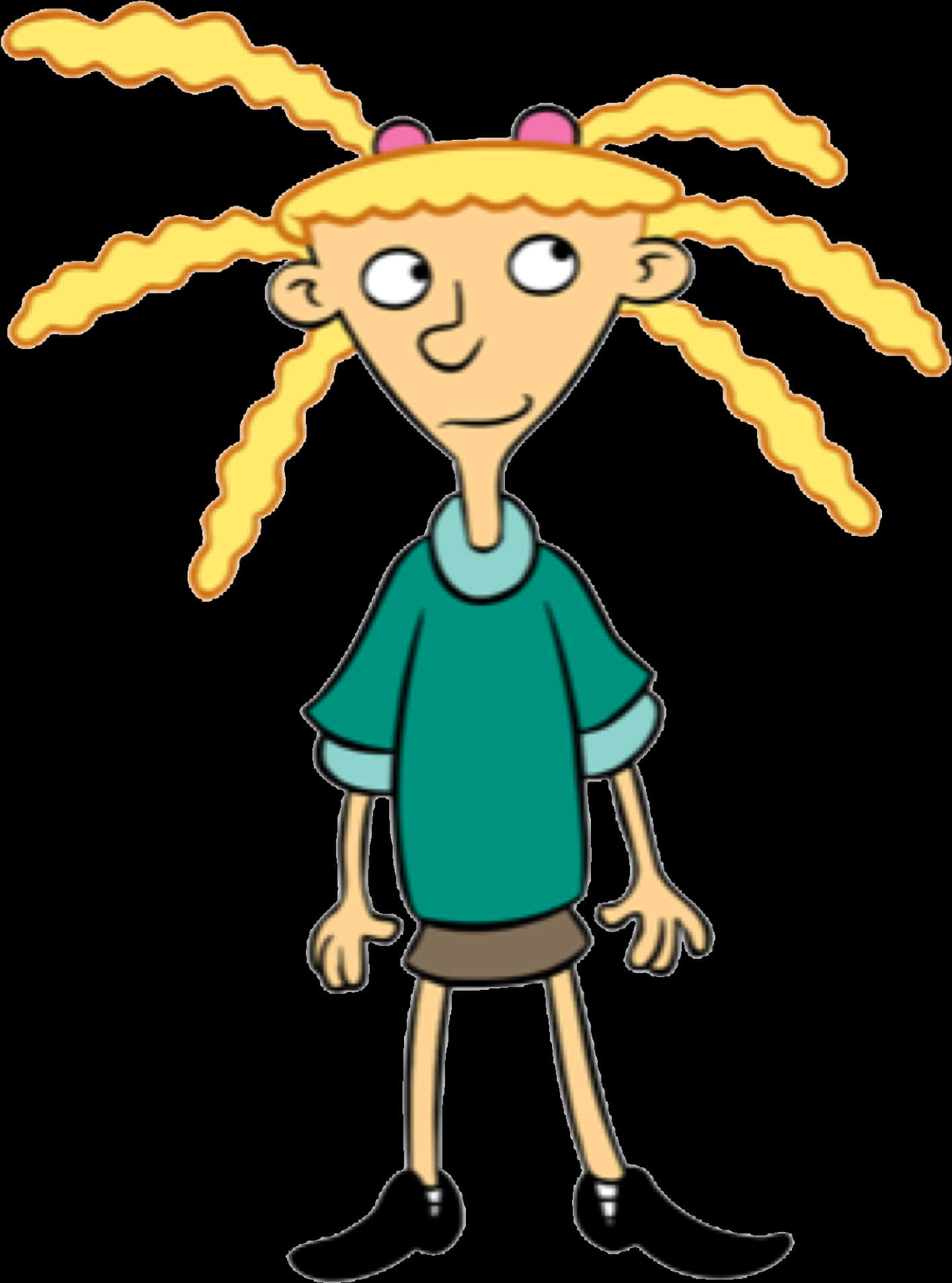 Hey Arnold Character Pigtails PNG image