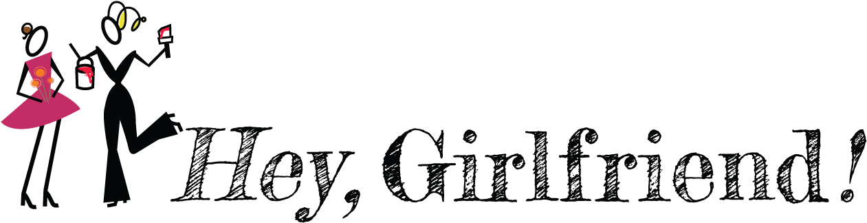 Hey Girlfriend Stylized Text Logo PNG image