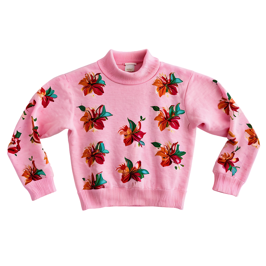 Hibiscus Pink Sweater Png Xse18 PNG image