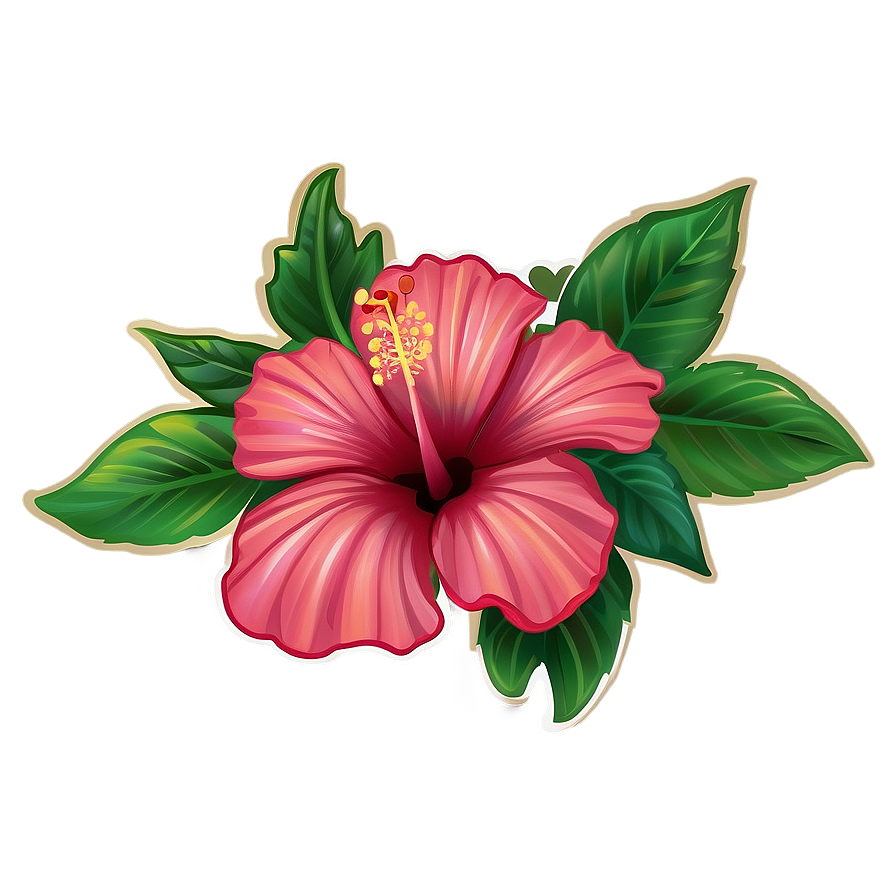 Hibiscus Sticker Art Png 06272024 PNG image