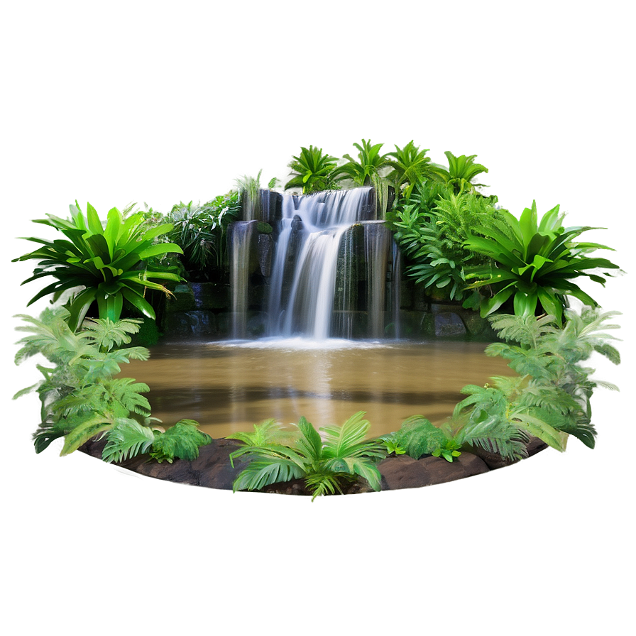 Hidden Waterfall Oasis Png Ghk47 PNG image