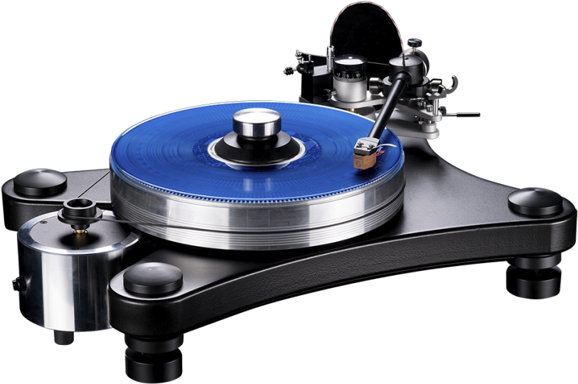 High End Blue Vinyl Turntable PNG image