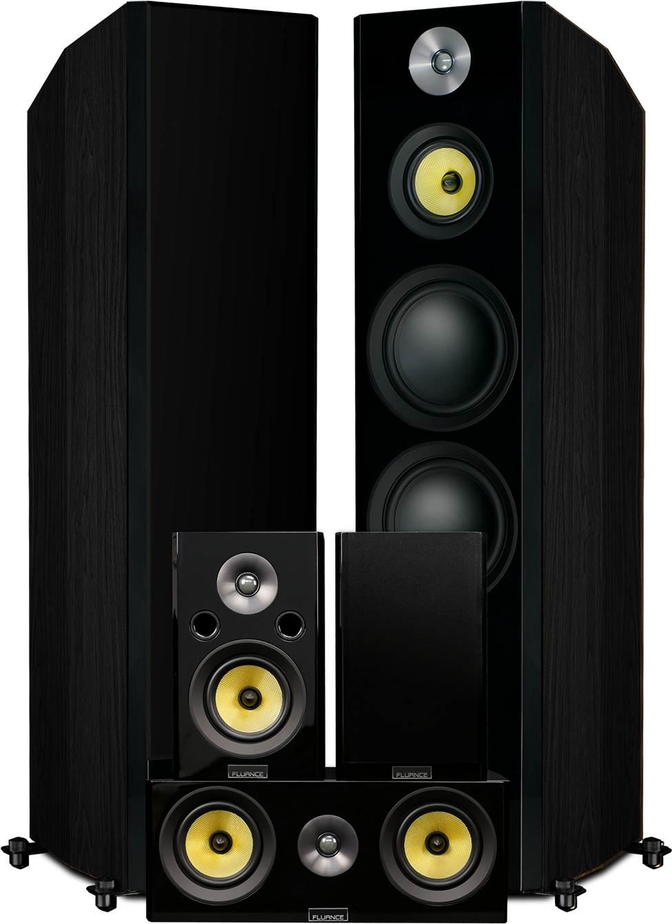 High End Home Theater Speaker Set PNG image