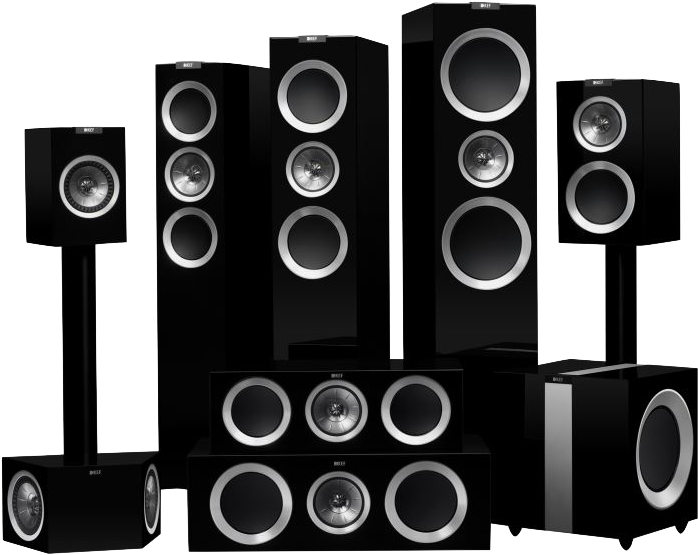 High End Home Theater Speaker System PNG image