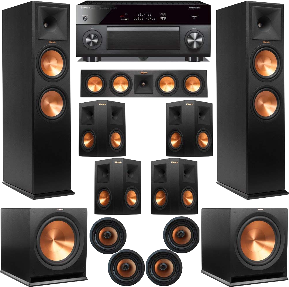 High End Home Theater Speaker System PNG image