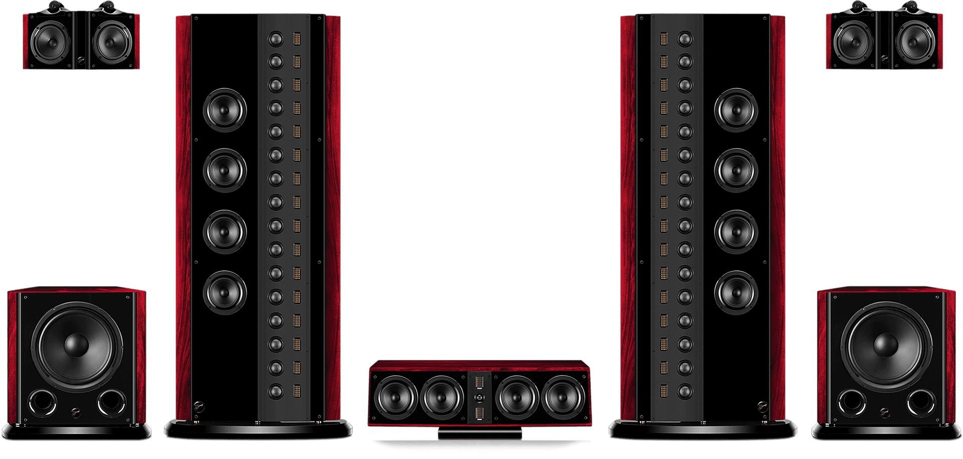 High End Home Theater Speaker System PNG image