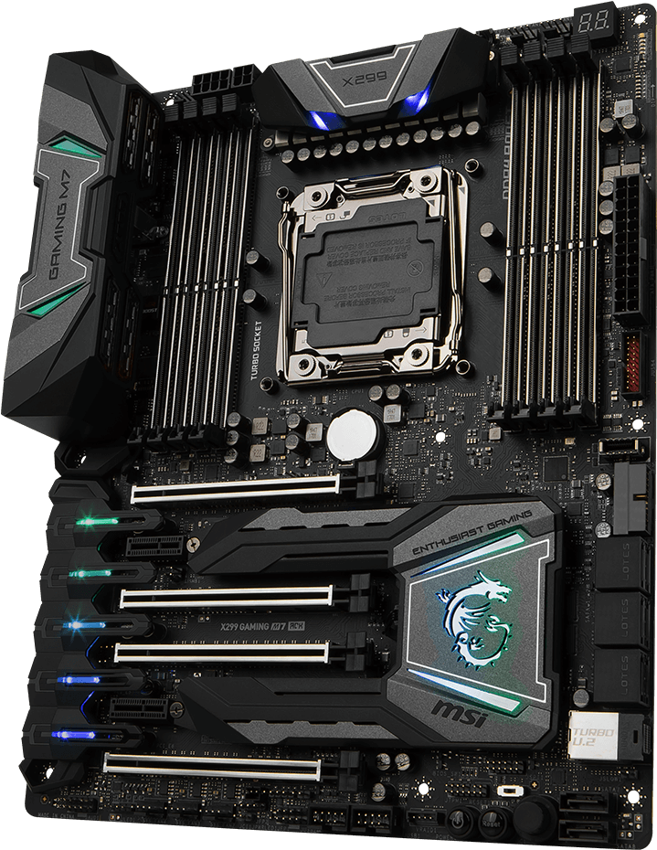 High End M S I Gaming Motherboard PNG image