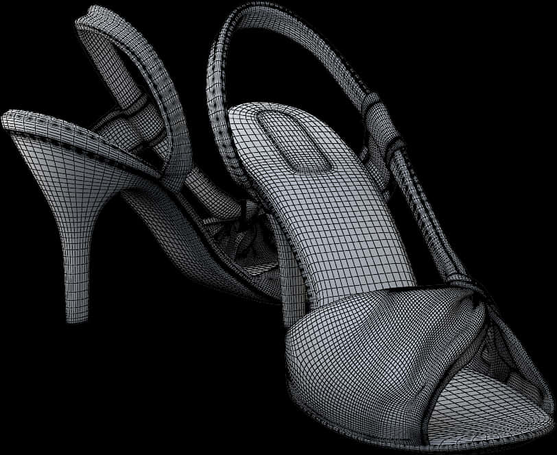 High Heel Sandal Wireframe Design PNG image