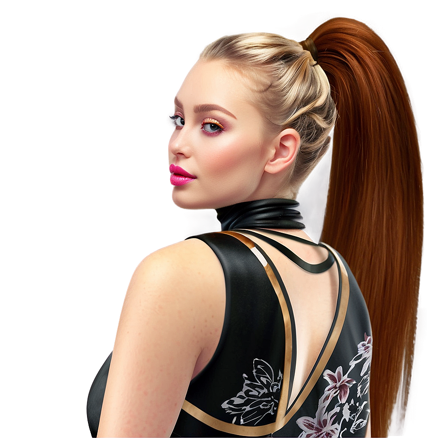 High Ponytail Fashion Png Rvm77 PNG image