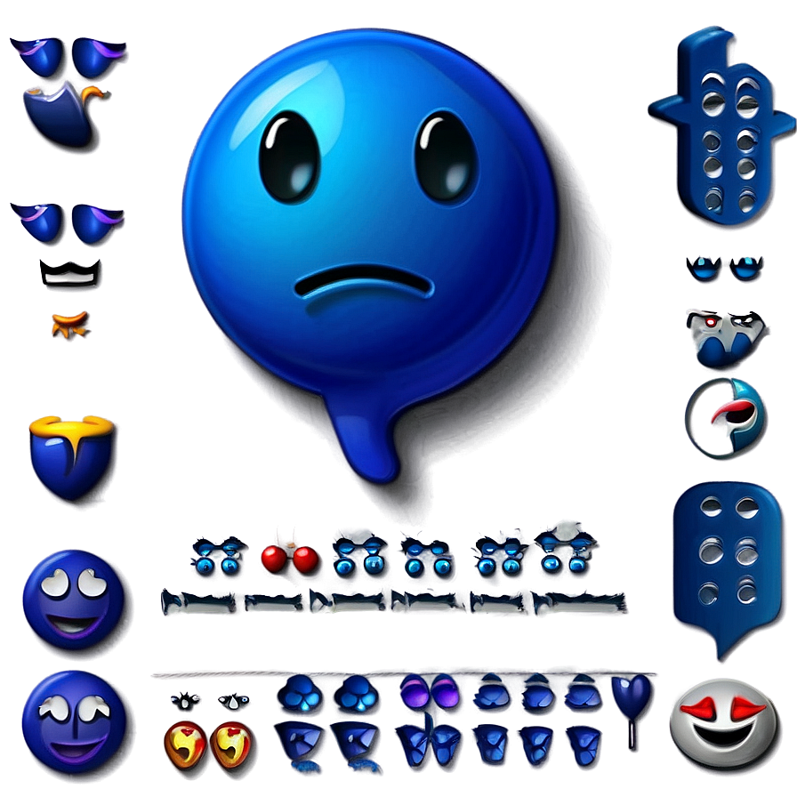 High-quality Blue Emojis Png Yhf PNG image