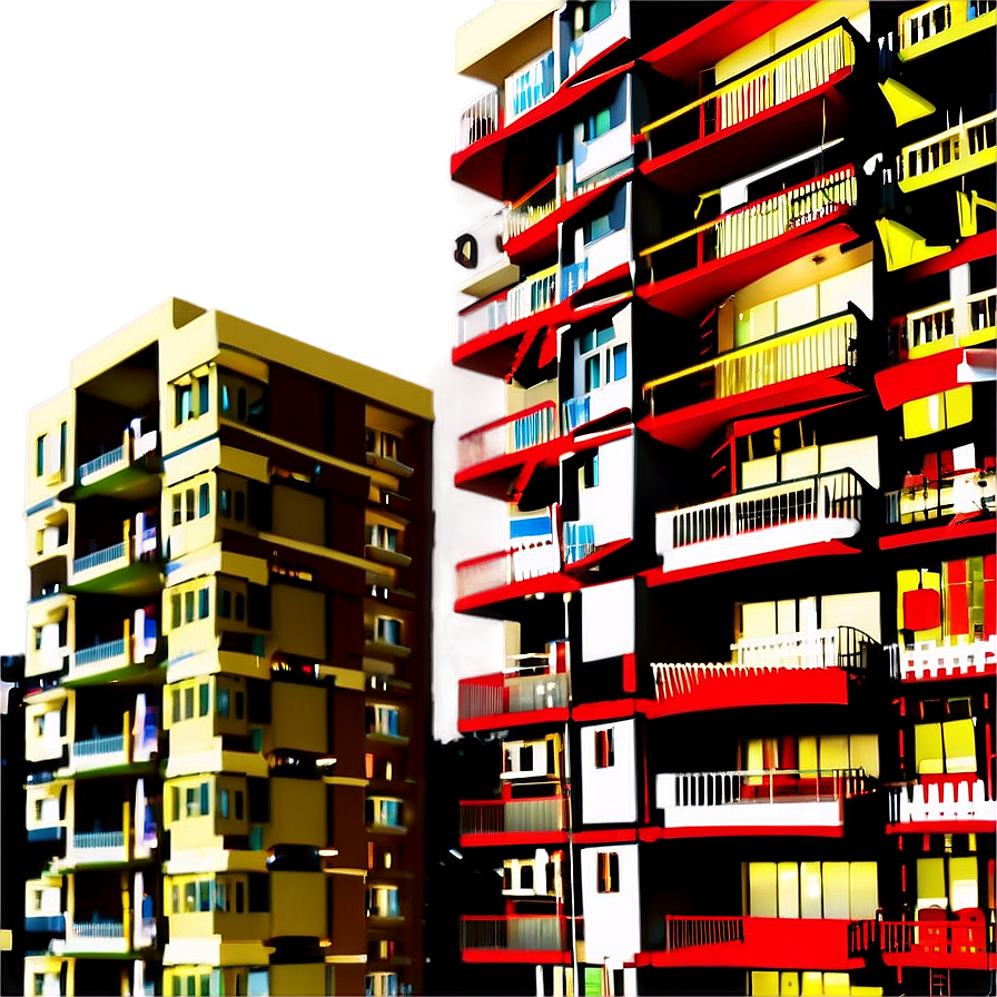 High-rise Apartment View Png Bln PNG image