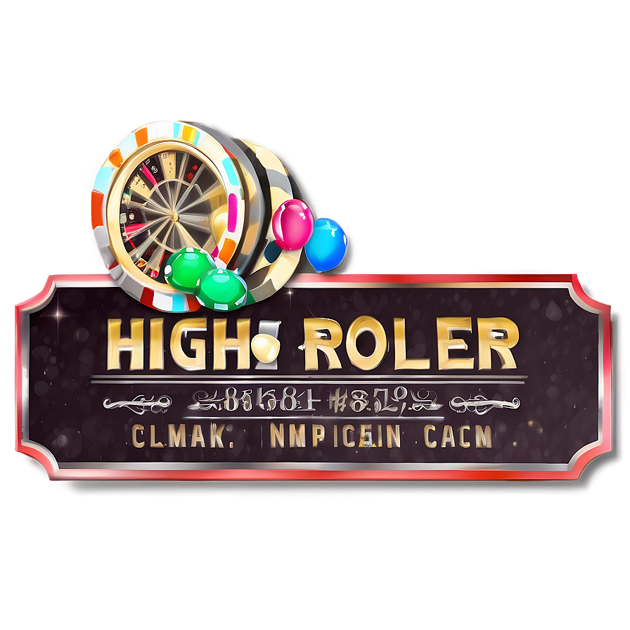 High Roller Casino Signage PNG image