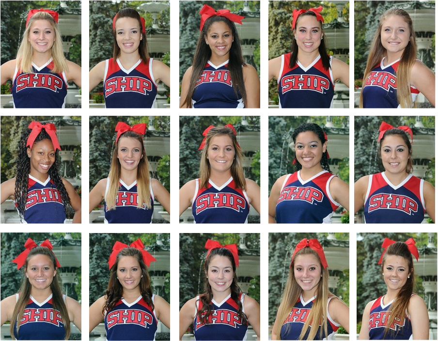 High School Cheerleading Team Portraits PNG image