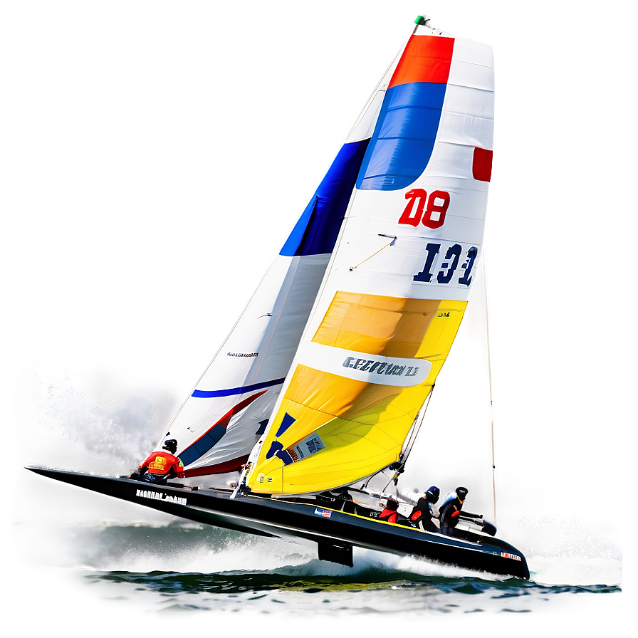 High-speed Sailboat Racing Png 05242024 PNG image