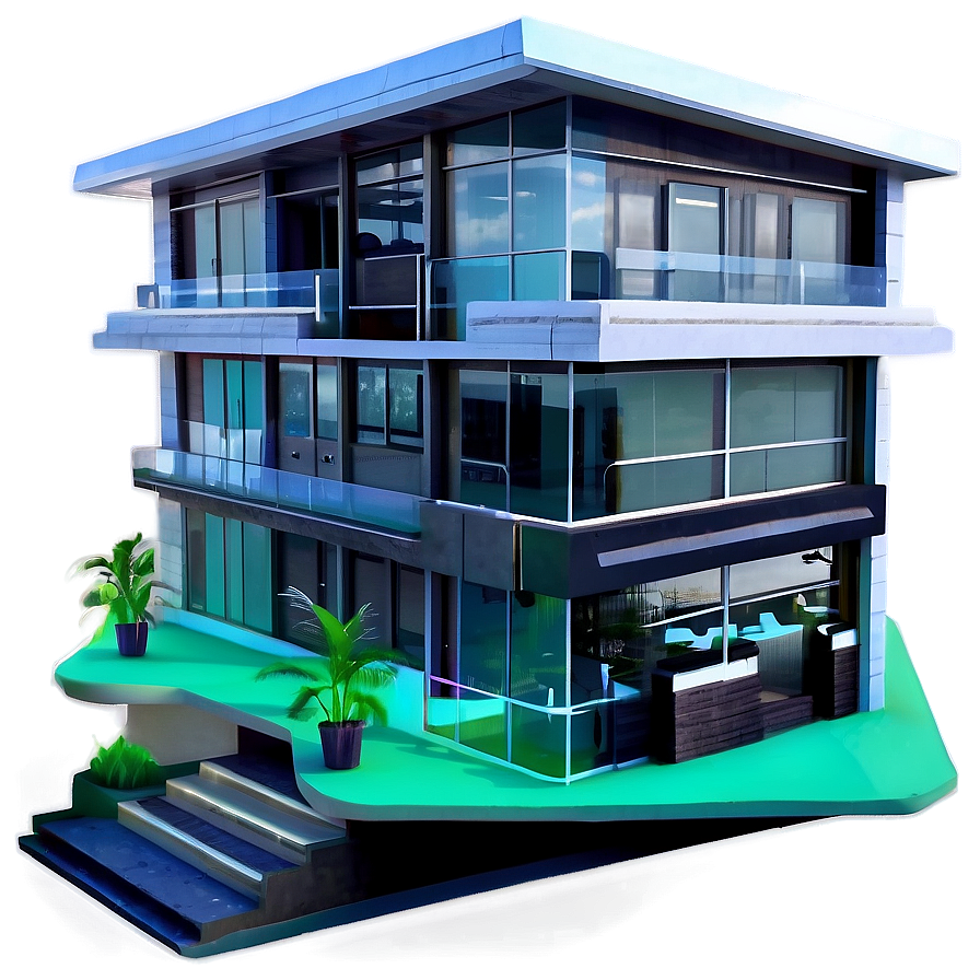 High-tech House Concept Png Dsd89 PNG image