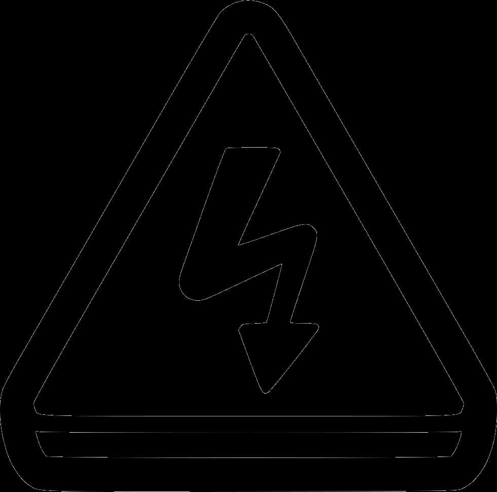 High Voltage Warning Sign Outline PNG image